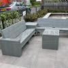 Loungeset grijs met hocker