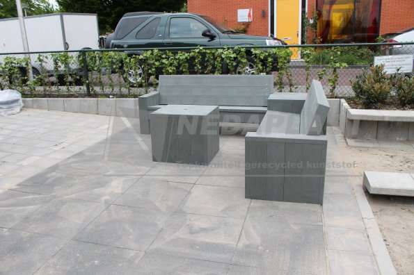 Loungebank Kunststof met Hocker