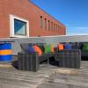 Loungeset Zwart met hocker